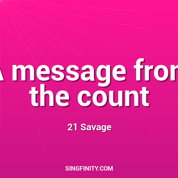 A message from the count