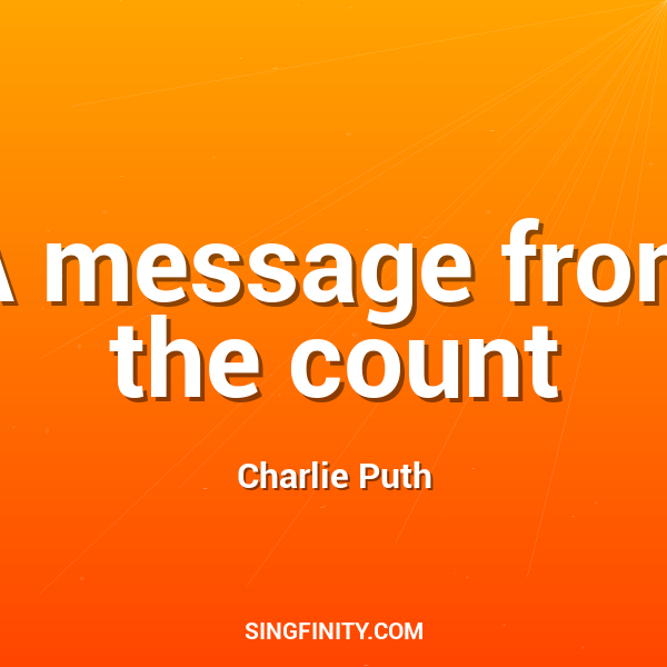 A message from the count