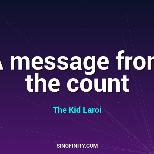 A message from the count