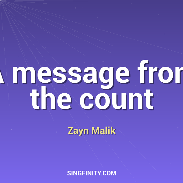 A message from the count